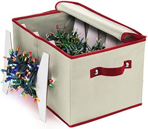 Christmas Light Storage Box–Non-Woven Fabric with 4 Cardboard Light Storage Wraps, to Store Up to 80 | Amazon (US)
