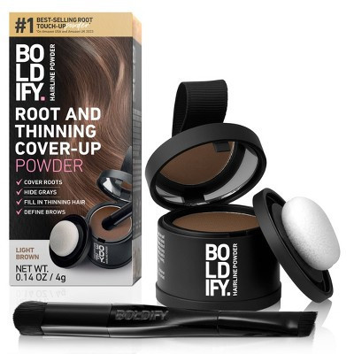 Boldify Root Touch Up Powder with Brush Covers Thinning Hair & Grays Water-Resistant - Light Brown | Target