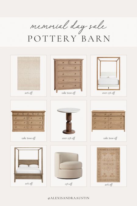 My favorite finds from Pottery Barn’s Memorial Day sale!

Home finds, deal of the day, sale alert, furniture favorites, dresser style, wooden furniture, swivel chair, canopy bed, Memorial Day sale, Pottery Barn style, marble end table, neutral area rug, shop the look!

#LTKHome #LTKSaleAlert #LTKSeasonal