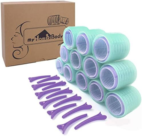 myHomeBody Self Grip Hair Rollers, Extra Large and Jumbo Hair Curlers with Clips | Hair Rollers f... | Amazon (US)