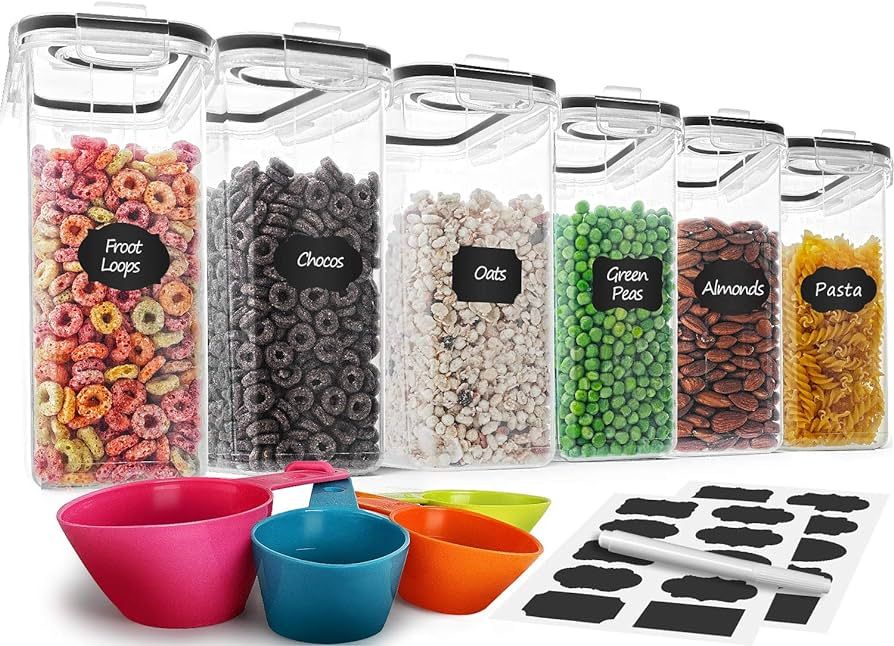 Cereal Container Set, MCIRCO Airtight Food Storage Containers ((4L /135.2oz) Set of 6, BPA Free C... | Amazon (US)