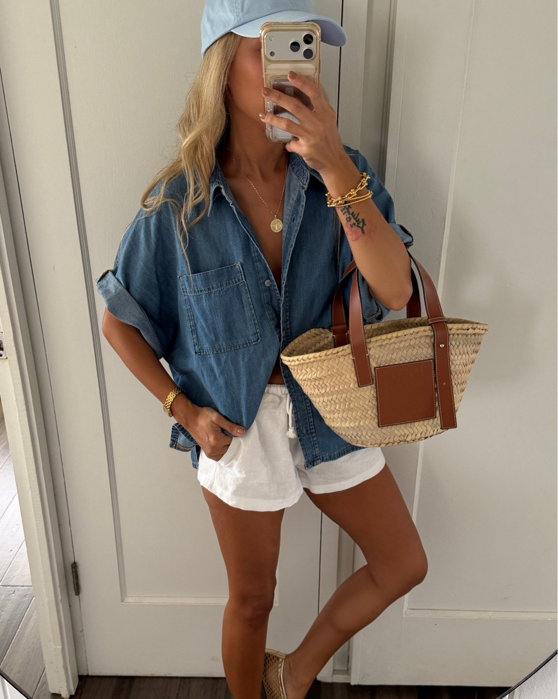 I LOVE THIS DENIM TOP OMG!!!! So lightweight almost cotton-like! Wearing xs. Shorts size xs.

#LTKSeasonal #LTKmomlife #LTKootd