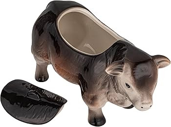Creative Co-Op Vintage Ceramic Cow Shaped Cookie Jar, Brown | Amazon (US)