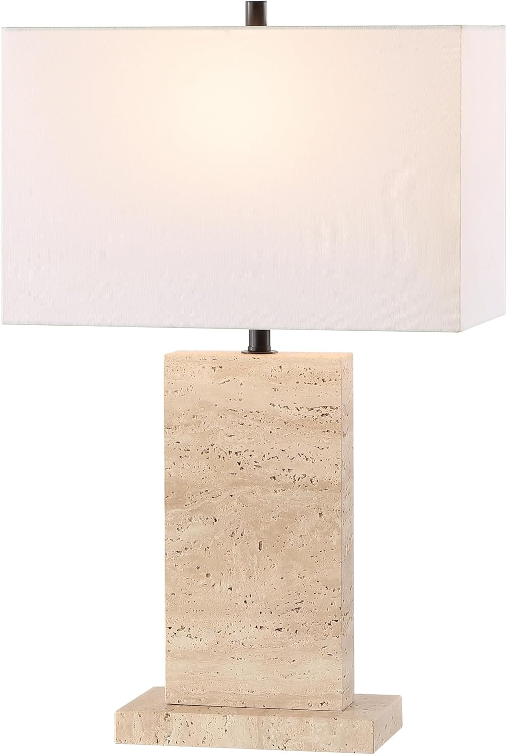 SAFAVIEH Couture Collection Jennabriana Travertine/Black 26-inch Dimmable Table Lamp for Bedroom ... | Amazon (US)