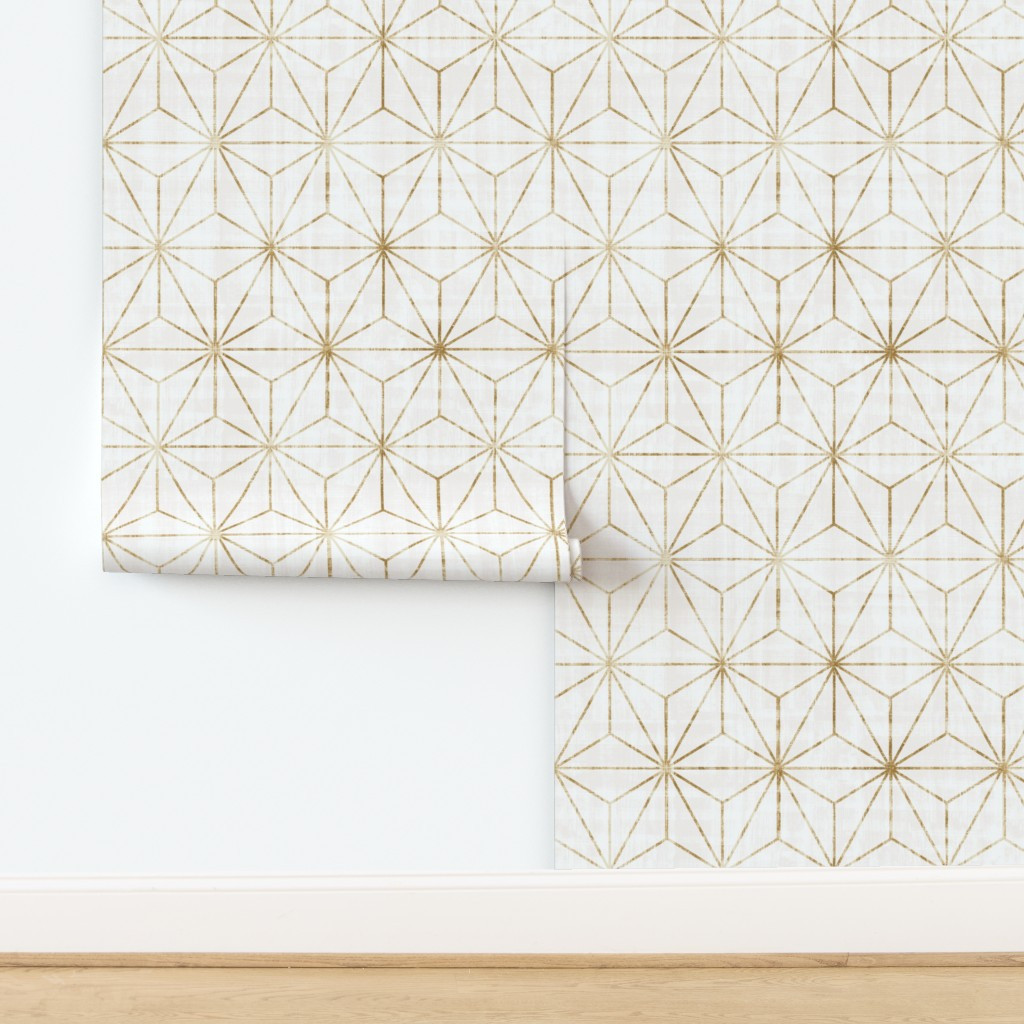 Star Geo White + gold Wallpaper | Spoonflower | Spoonflower