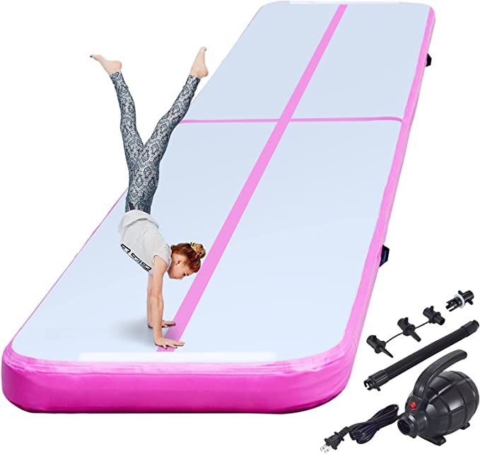 Happybuy 16ft Inflatable Air Gymnastic Mat, 4 inches Thickness Air Tumble Track with Electric Air... | Amazon (US)