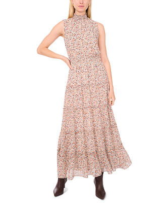 Women's Smocked Neck and Waist Tiered Maxi Dress | Macy's