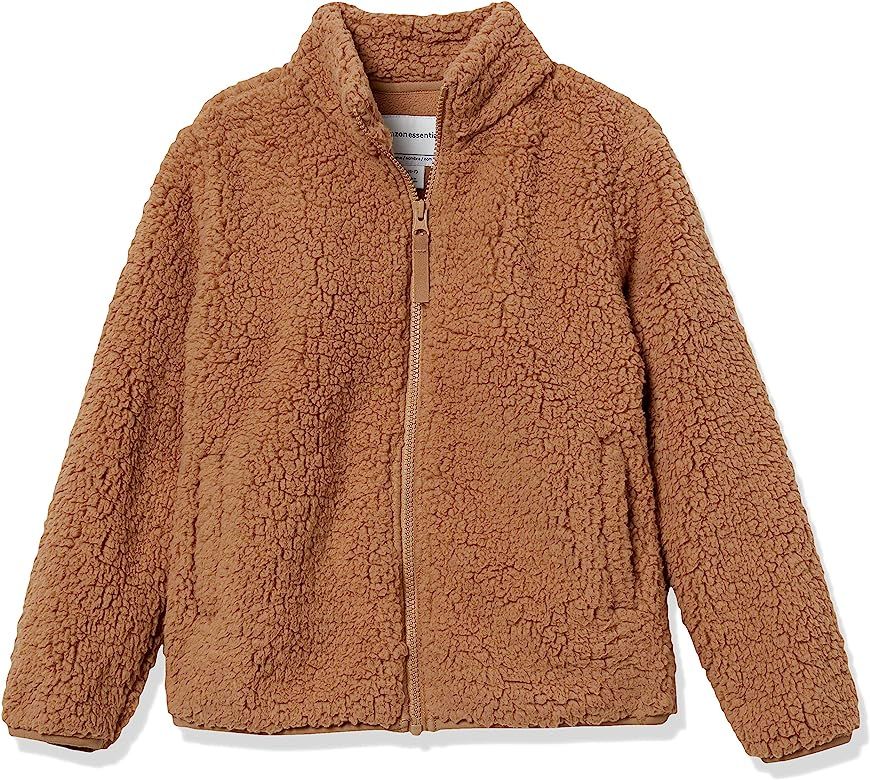 Amazon Essentials Girls' Sherpa Fleece Full-Zip Jacket | Amazon (US)