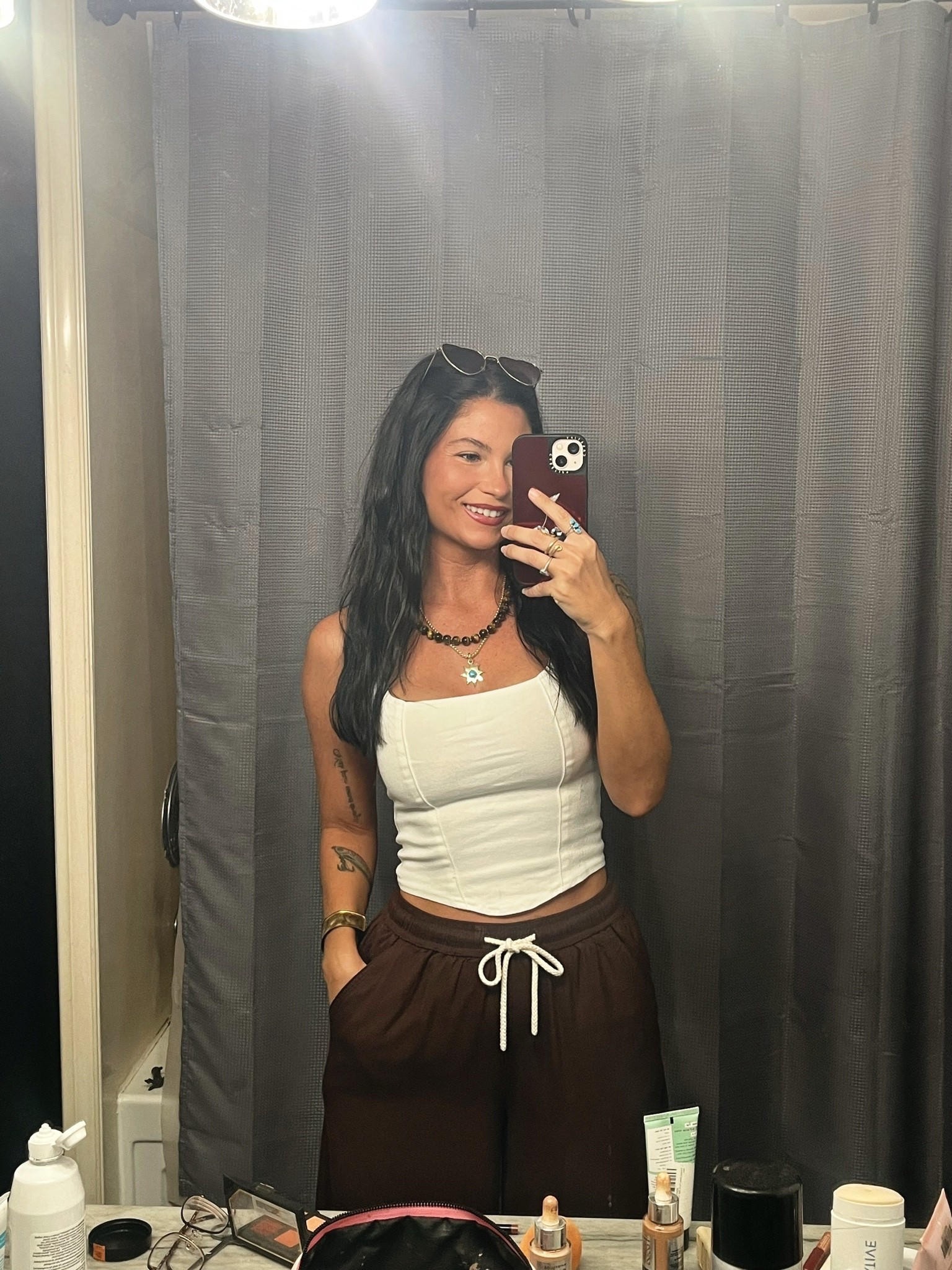 Laid back style elevated with some super cute jewelry! Code LORI20 to save on necklaces and earrings. Wearing xs in top and pants

#LTKootd #LTKgrwm #LTKSeasonal