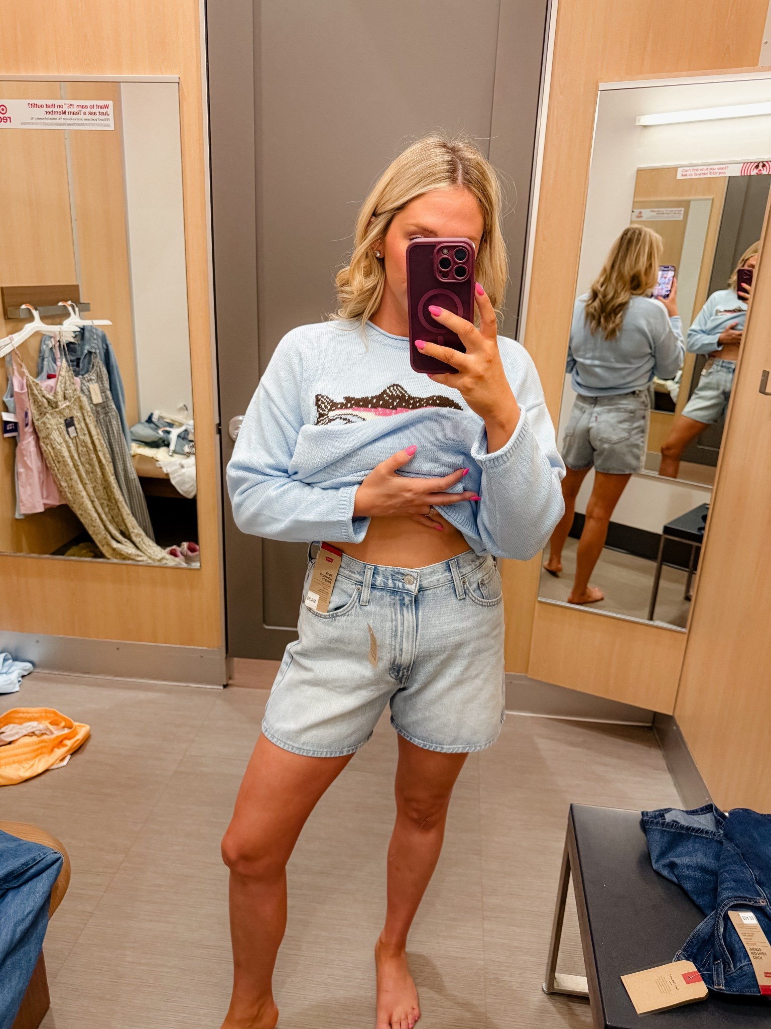 Love the light wash in these shorts! Sized up to a 29! 

#LTKootd