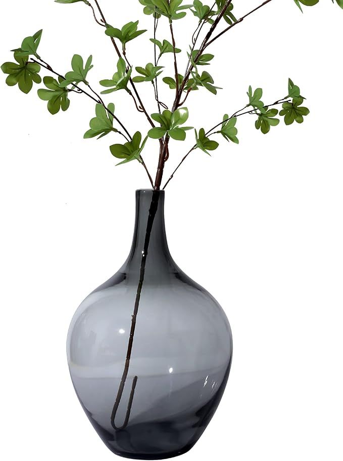 Amazon.com: dnziqi Black Glass Vase , Big Belly Clear Glass Vase , Modern Decorative Vase Centerp... | Amazon (US)
