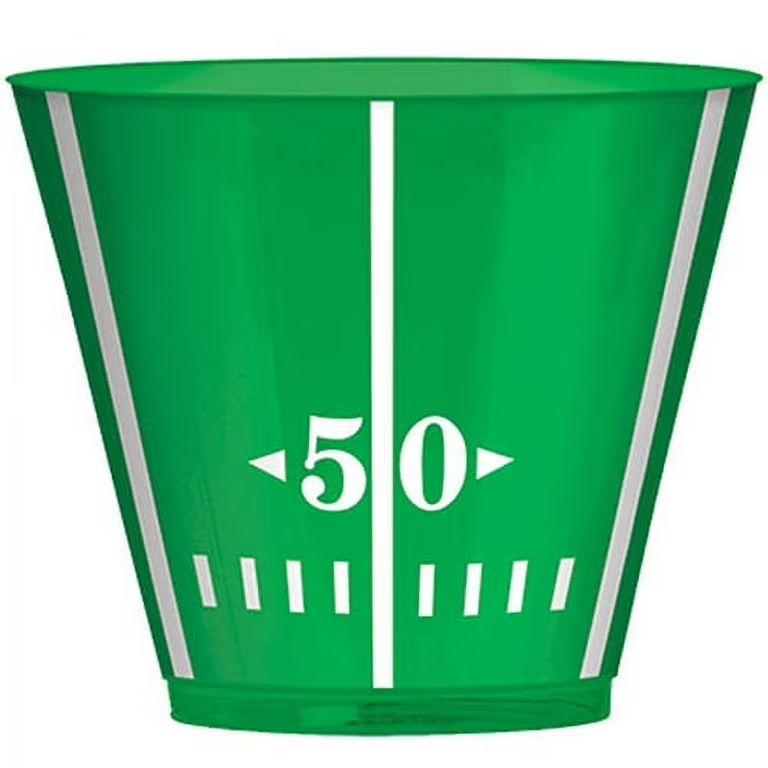 Football Party Tailgate Cocktail Tumblers Plastic Reusable Drink Cups, 24 CT, 9 oz., Green White | Walmart (US)
