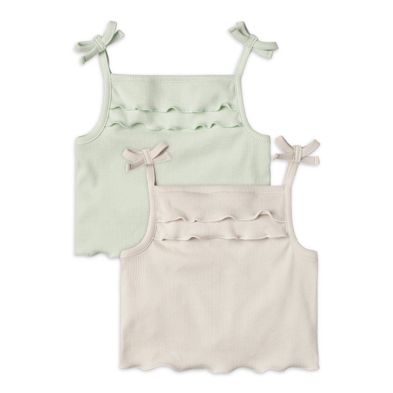 Modern Moments by Gerber Toddler Girl Ruffled Tank Top, 2-Pack, Sizes 12M-5T | Walmart (US)