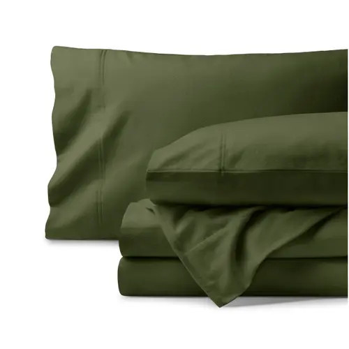 Bare Home 100% Organic Cotton Flannel Sheet Set in Cypress at Nordstrom, Size Full | Nordstrom