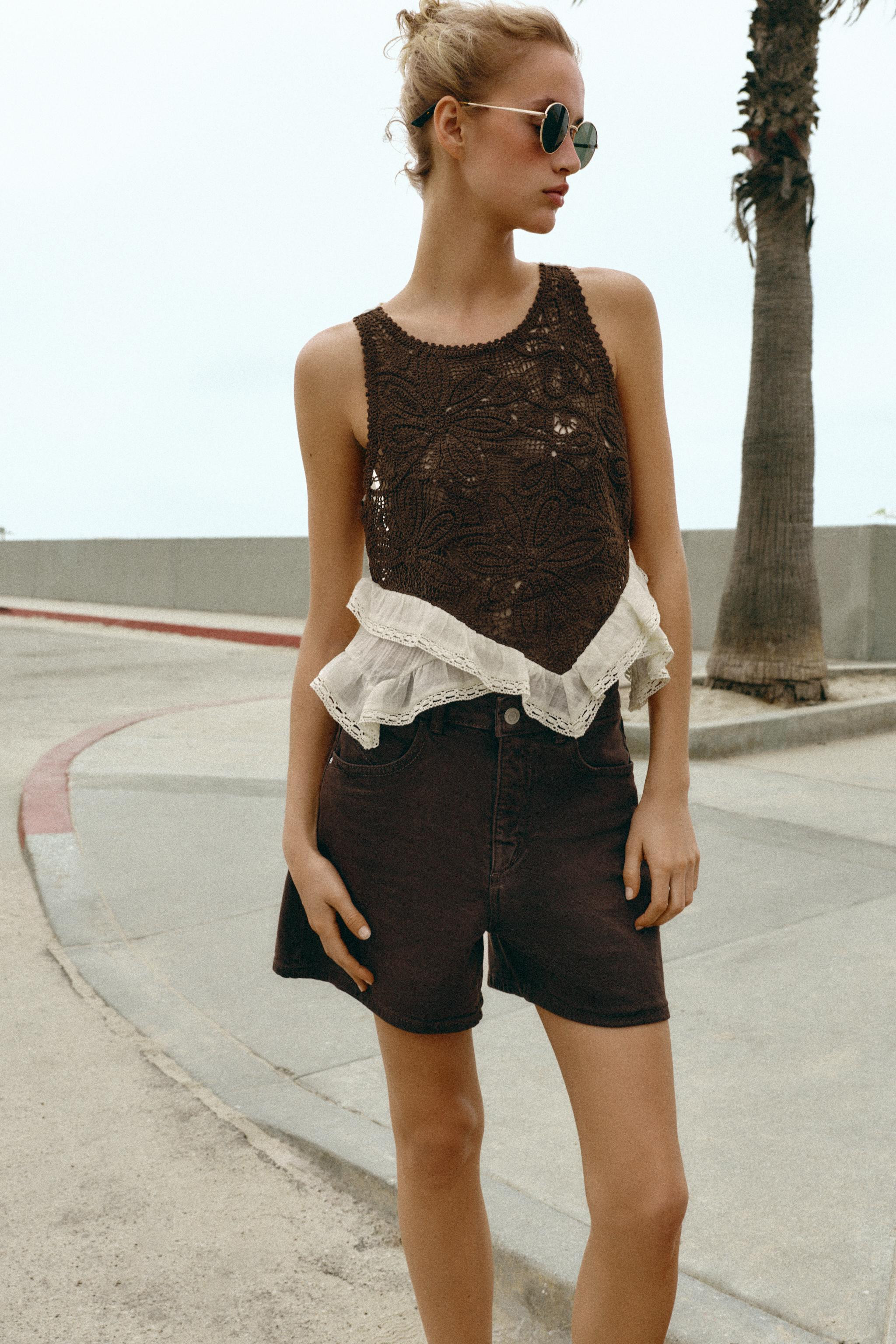 CROCHET COMBINED TOP | Zara UK