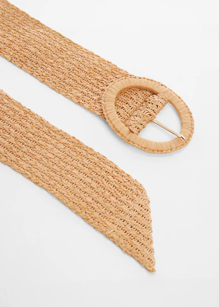 Raffia buckle belt -  Woman | Mango Canada | Mango Canada