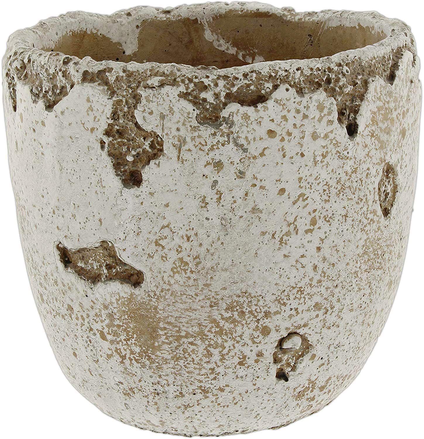 Distressed Weathered Cement Planter, 5 Inches - Unique Stone Plant Pot for Indoor Outdoor Home Garden Decor | Amazon (US)