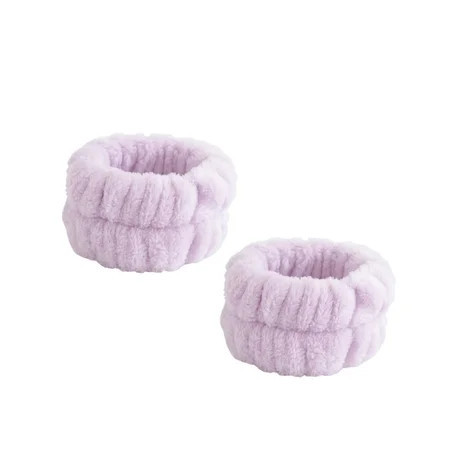2Pcs Face Wrist Band, Terry Cloth Sweat Absorbing Wristband for Washing Face, Makeup Removal, and Face Care Routines 3 Inch Purple | Walmart (US)