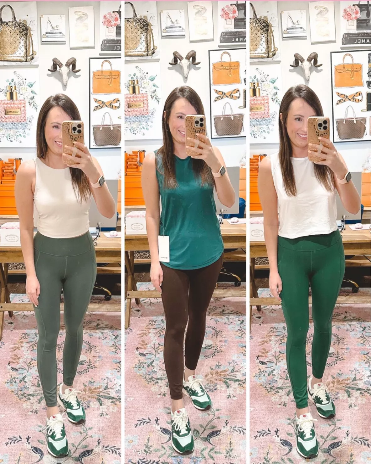 LULULEMON | Dark olive green leggings with pockets | Size 4