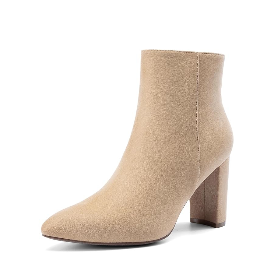 DREAM PAIRS Women's Chunky Heel Ankle Booties Pointed Toe Short Boots | Amazon (US)