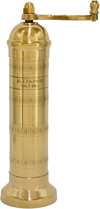 Alexander Home Original Greek Salt Mill, 8-Inch Brass\u2013 European Manual Salt Grinder Refillab... | Amazon (US)