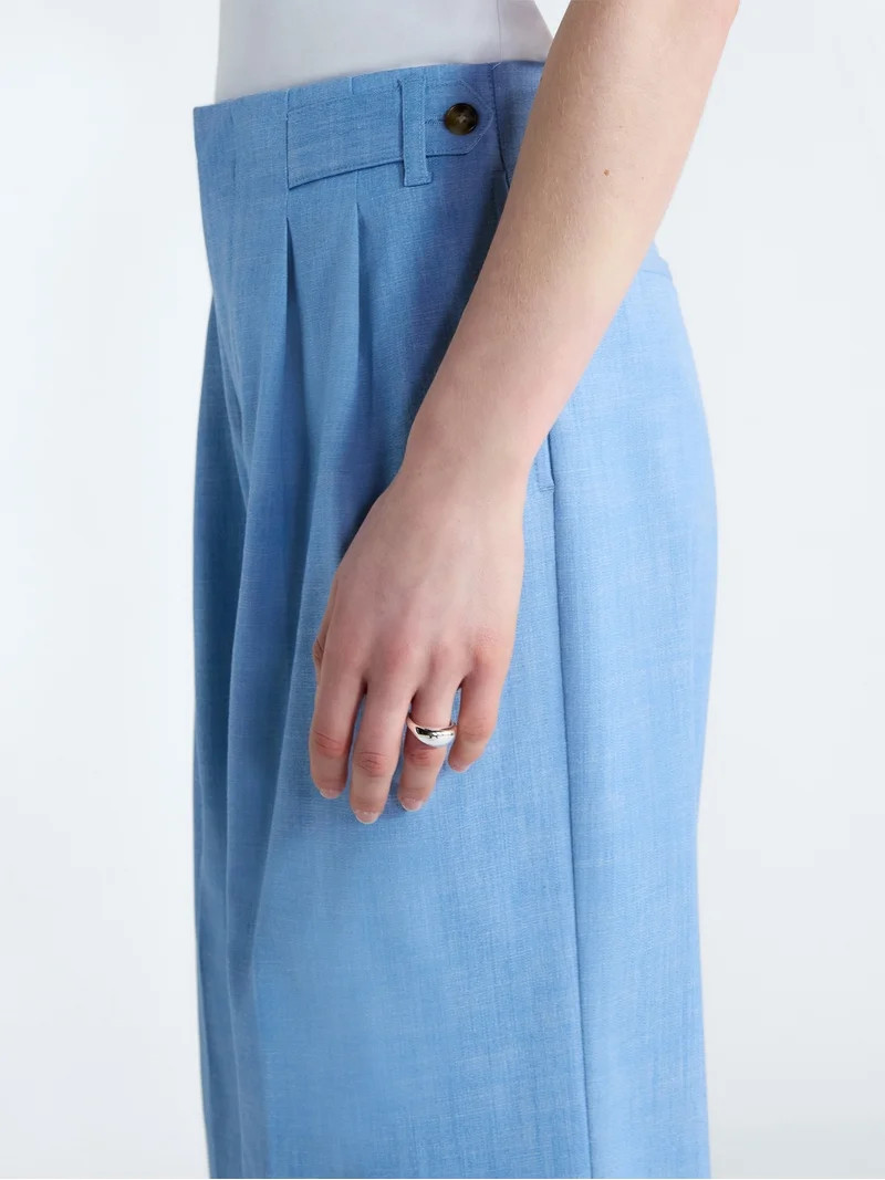 Free Assembly Women's and Women's Plus High Rise Wide Leg Cropped Pants, 27" Inseam, Sizes XS-4X | Walmart (US)
