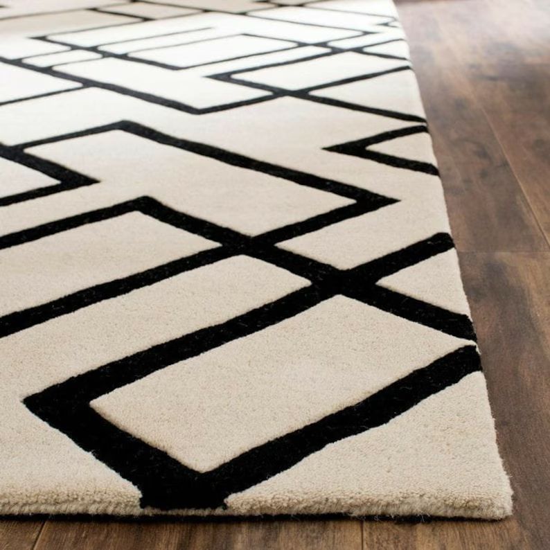Modern Hand Tufted Area Rug High Low Carpet 100% Woolen Rug - Etsy | Etsy (US)