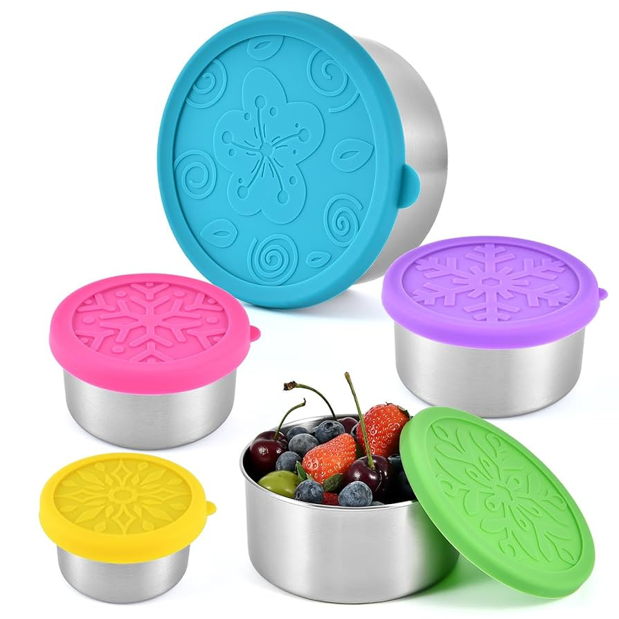 UPTRUST Stainless Steel Containers with Lids, 5-Pack Stackable Snack Box, Nesting Snack and Dip C... | Amazon (CA)