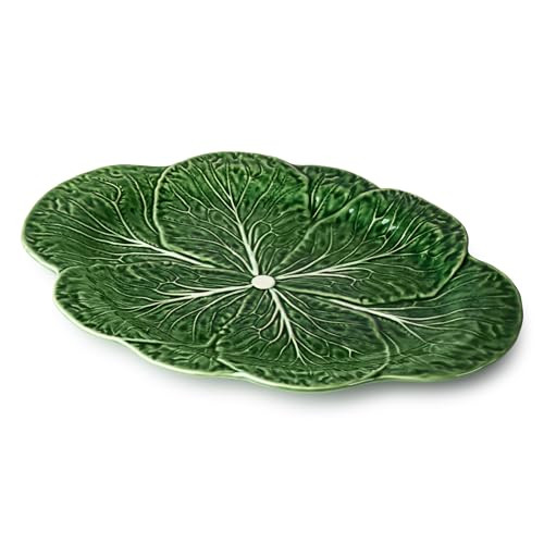 Le Jardin Green Cabbage 3D OVAL PLATTER 17" x 12.25" – Sculpted Green Stoneware Leaf Platter – Heirloom-Inspired Serveware for Seasonal Spring & Summer Dining and Entertaining | Amazon (US)