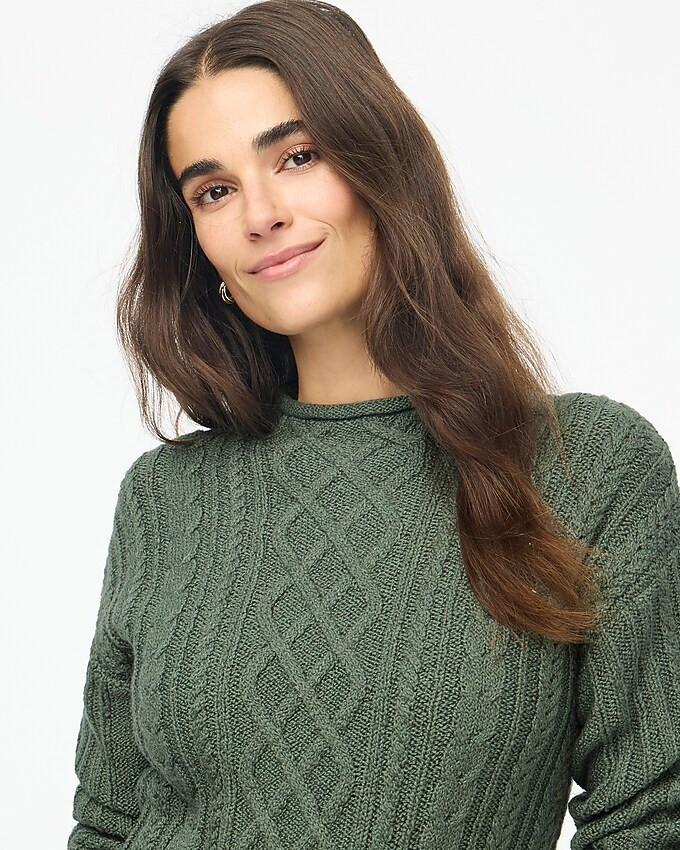 Mockneck cable-knit sweater | J.Crew Factory