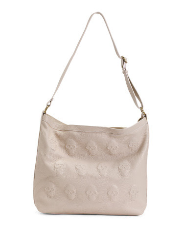 Made In Italy Leather Skulls Small Hobo | TJ Maxx