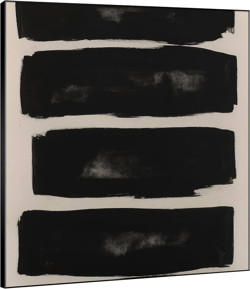 SIGNWIN 72"x72" Extra Large Framed Wall Art Minimalist Black Brushstroke Modern Abstract Print fo... | Amazon (US)