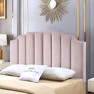 Amazon.com: 24KF Velvet Upholstered Tufted Queen Headboard Full Headboard with Vertical Channel D... | Amazon (US)