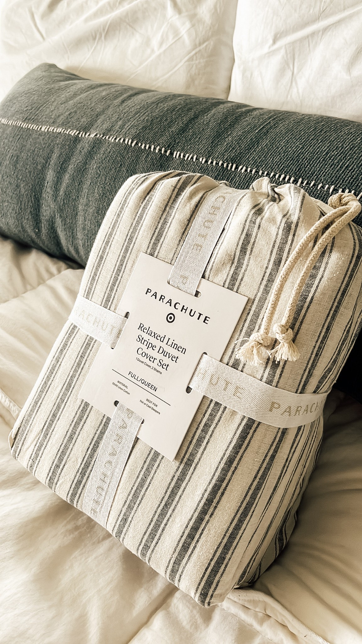 Updating our bedding for Spring/Summer and love this new find! Lightweight Linen comforter cover in the perfect color stripe. 🤍

#LTKHome #LTKSeasonal