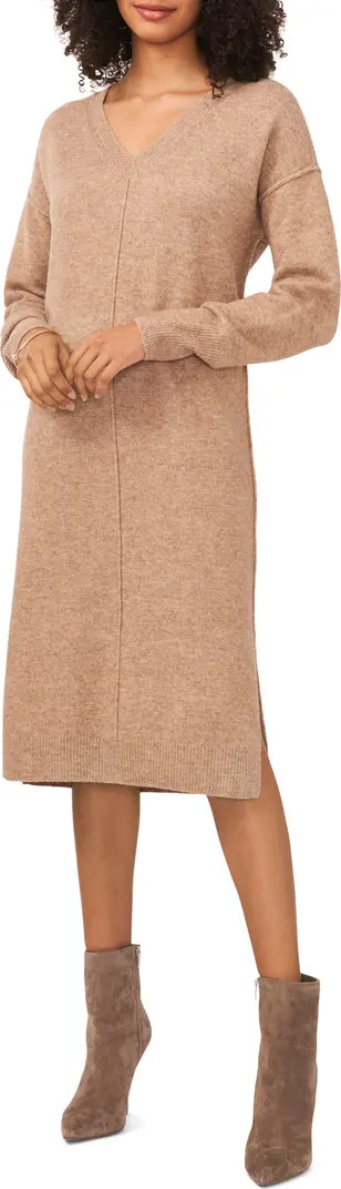 Exposed Seam Long Sleeve Sweater Dress | Nordstrom