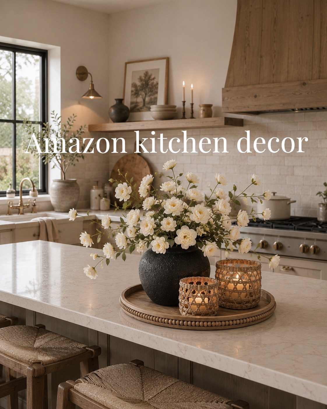 Neutral luxe kitchen moment 🤍 Wild peonies, warm candle glow, and designer vibes for less.

#LTKmorningroutine #LTKSaleAlert #LTKHome