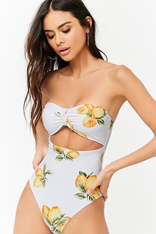 Cutout Lemon One-Piece Swimsuit | Forever 21 (US)