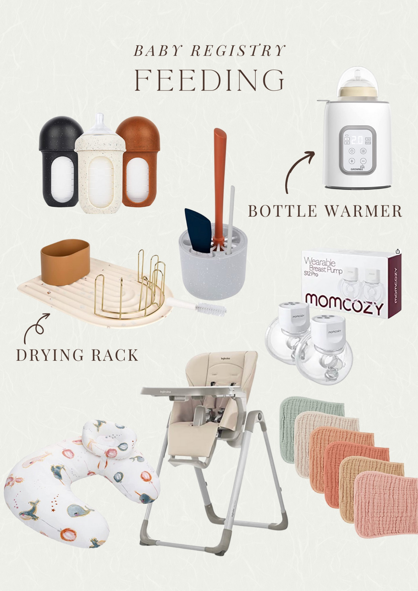 All the items in my Feeding section of my registry! Went off of recommendations from friends and family with littles! 

Baby feeding, bottles, high hair, nursing pillow, aesthetic baby products 

#LTKbaby #LTKkids #LTKbump