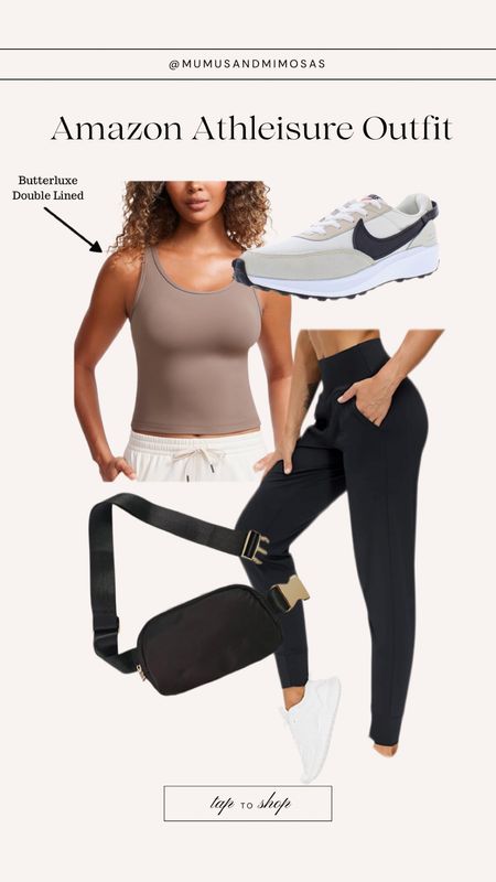 Amazon Athleisure look
Nike shoes
Belt bag
Crz yoga joggers
Butterluxe tank 

#LTKfindsunder100 #LTKshoecrush #LTKitbag