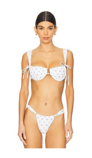Montce Petal Bikini Top in White. - size XS | Revolve Clothing (Global)