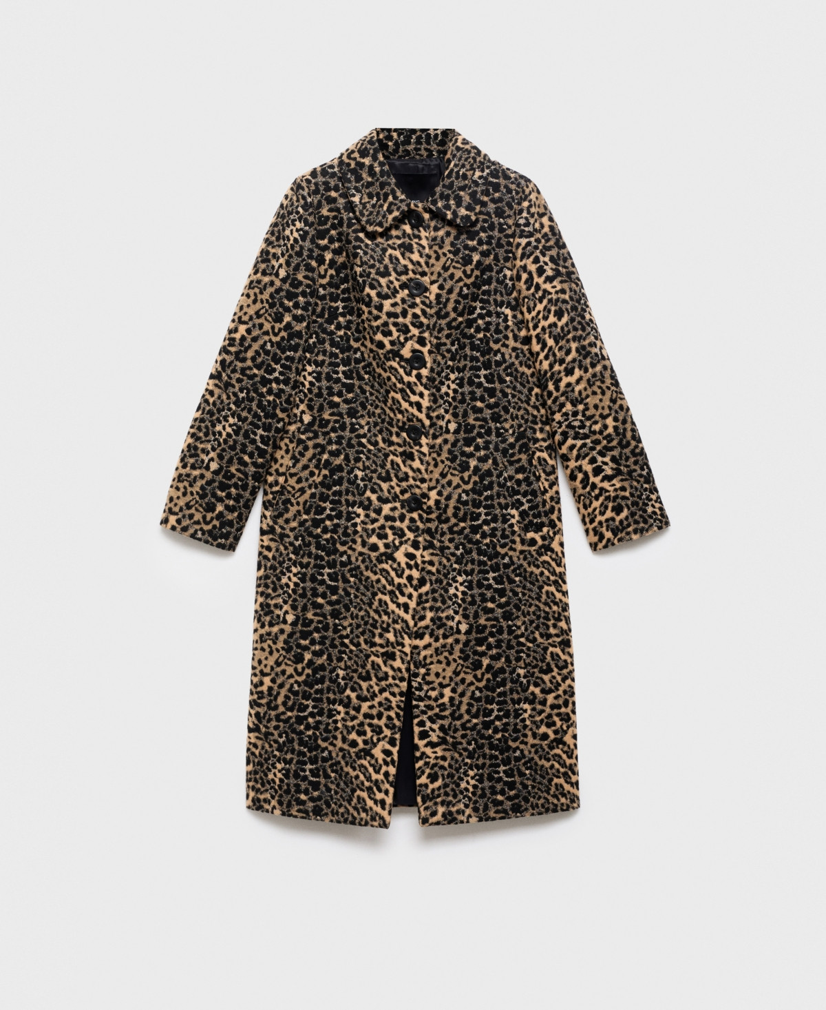 Mango Women's Leopard-Print Long Coat - Medium Brown | Macy's