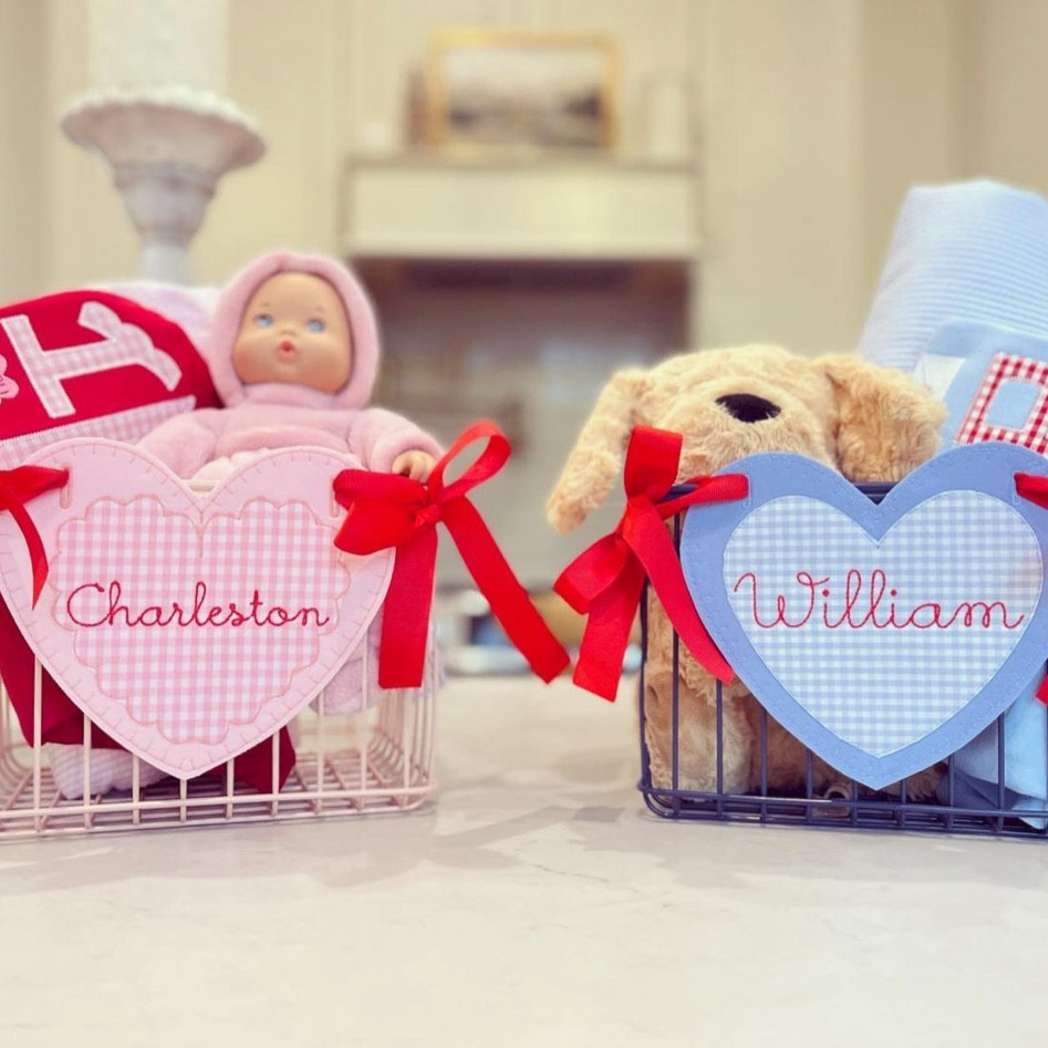 Valentine’s Day baskets for Charleston & William! #valentinesday #valentinesdaybasket #valentinesbasket 