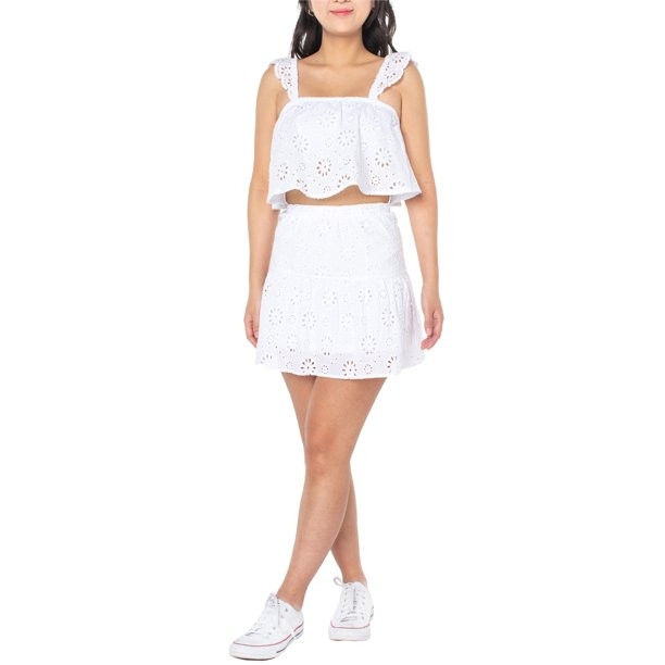 Celebrity Pink Women's Eyelet Crop Top | Walmart (US)