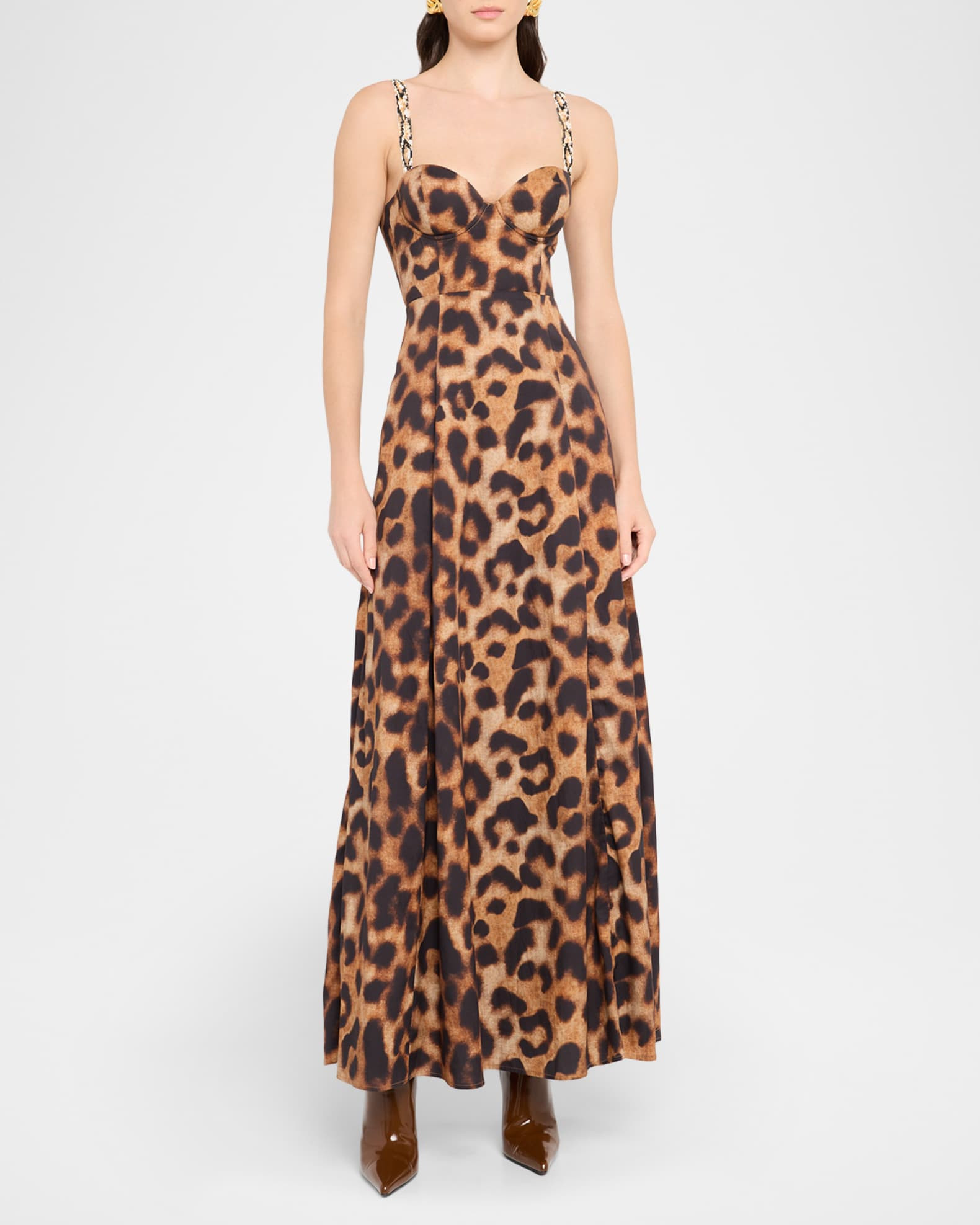 L'Agence Sutton Leopard Maxi Dress | Neiman Marcus