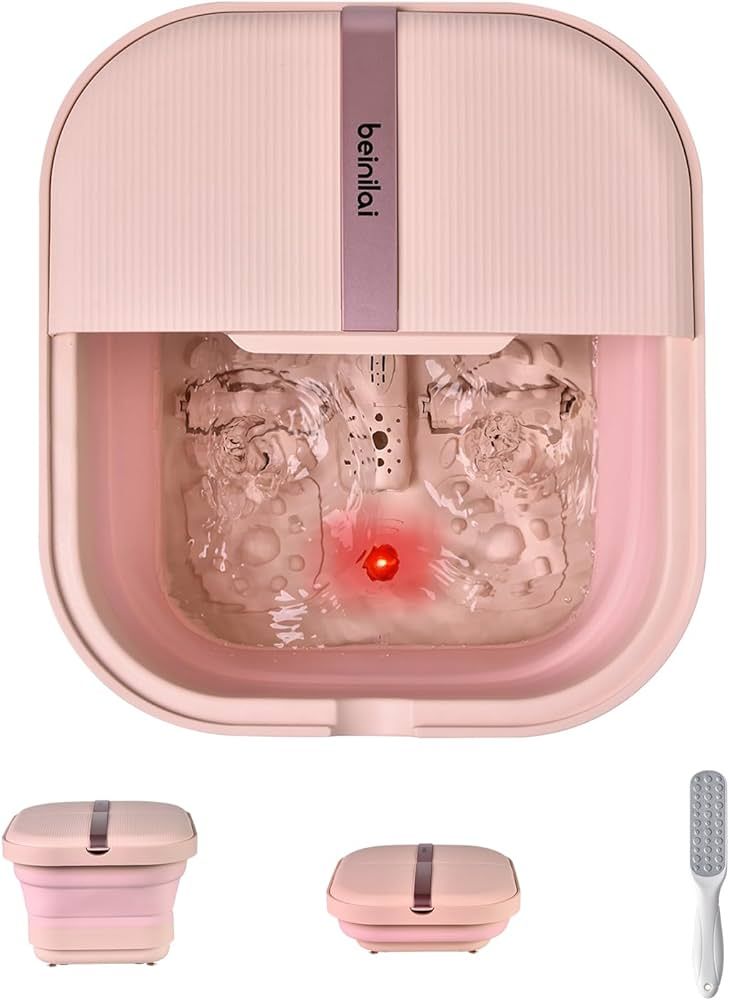 Beinilai Collapsible Foot Spa and Massager with Heater, Foot Bath Bowl, Bubble,Vibration,2 Massag... | Amazon (UK)