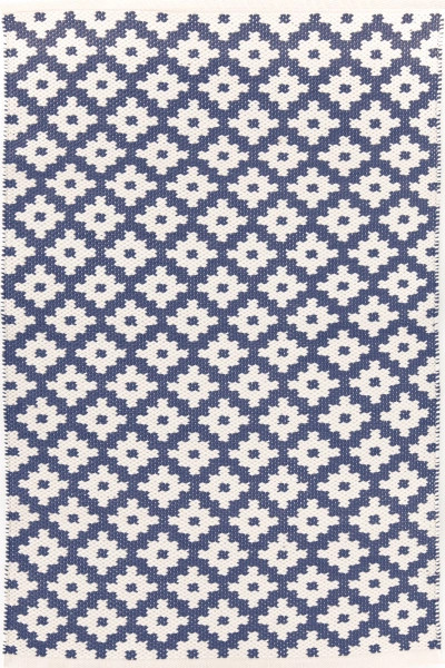Samode Denim/Ivory Handwoven Indoor/Outdoor Rug | Annie Selke