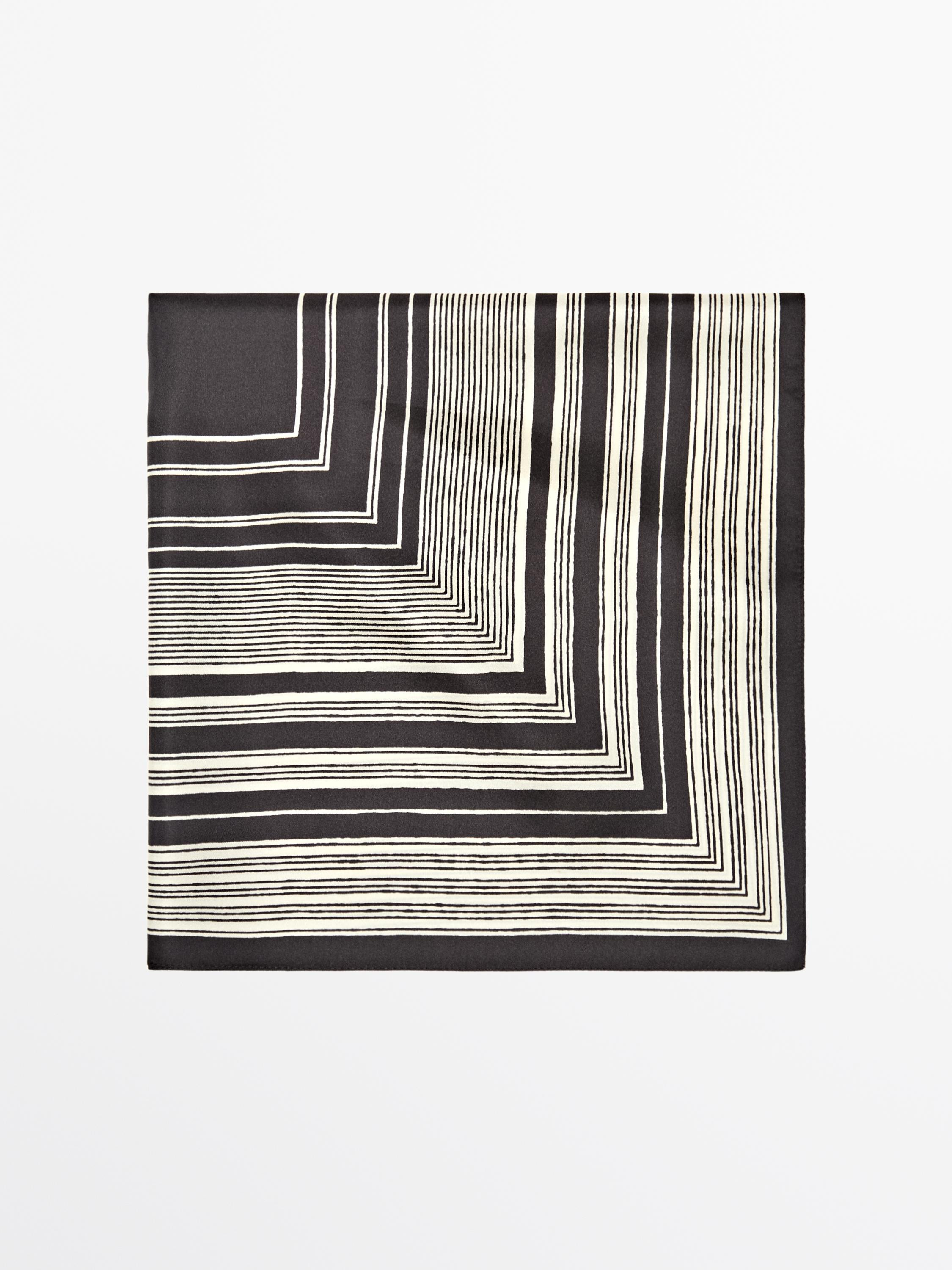 100% silk striped scarf | Massimo Dutti UK