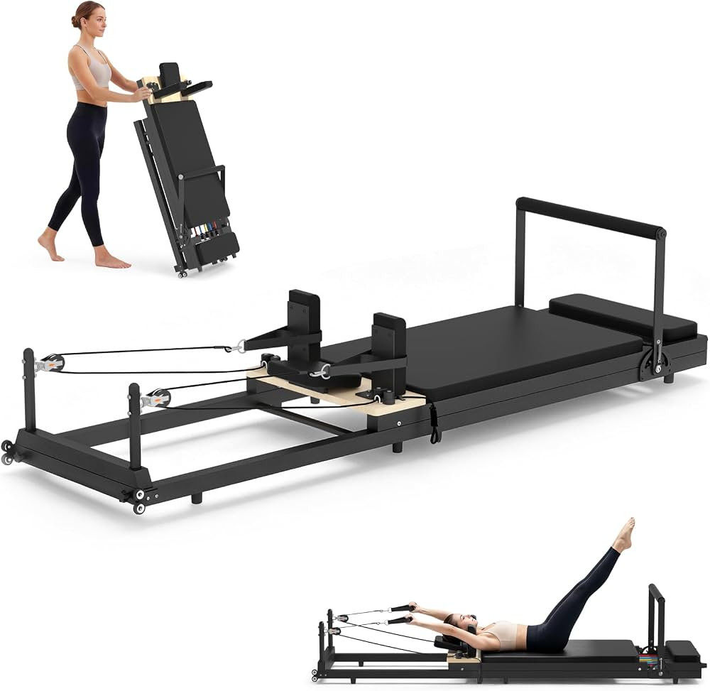 Pilates Reformer Foldable Reformer Machine for Home Apartment Use | Compact Silent Space-Saving P... | Amazon (US)