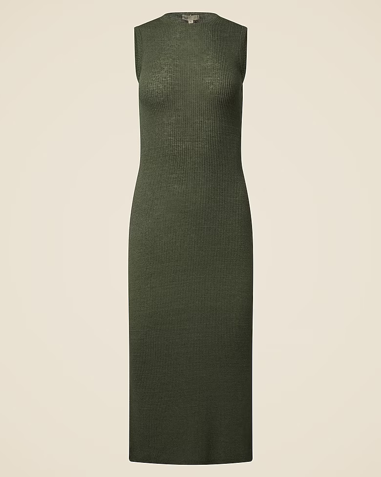 Onia linen-blend rib tank midi dress | J. Crew US