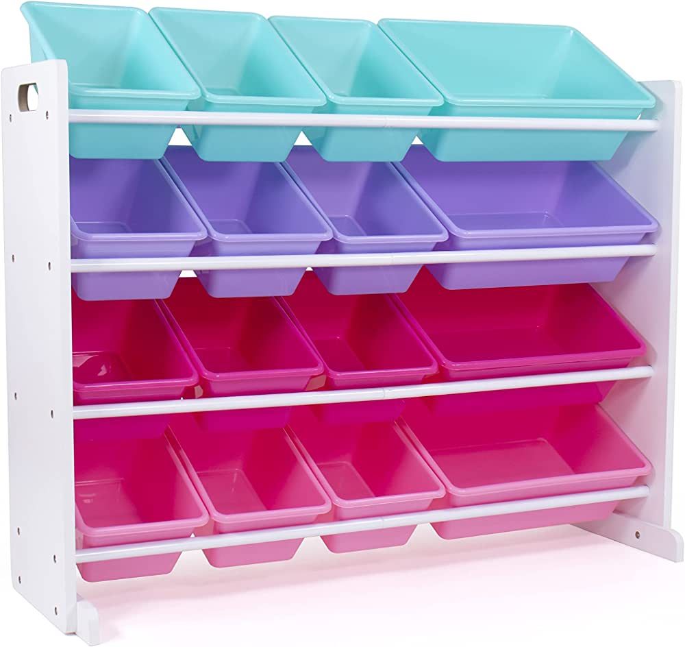 Humble Crew, White/Blue/Pink/Purple Extra-Large Toy Organizer, 16 Storage Bins | Amazon (US)